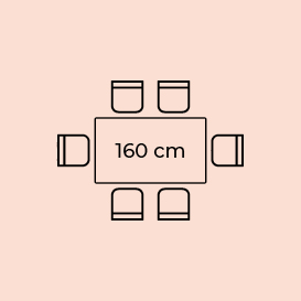 rozmístění židlí u stolu 160 cm