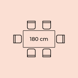 rozmístění židlí u stolu 180 cm