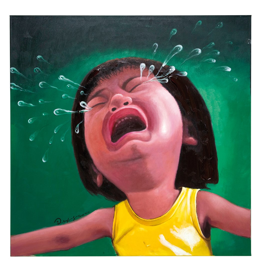 Oil Painting Crying Girl 100x100cm KARE Design   Oil Painting Crying Girl 100x100cm~34062 