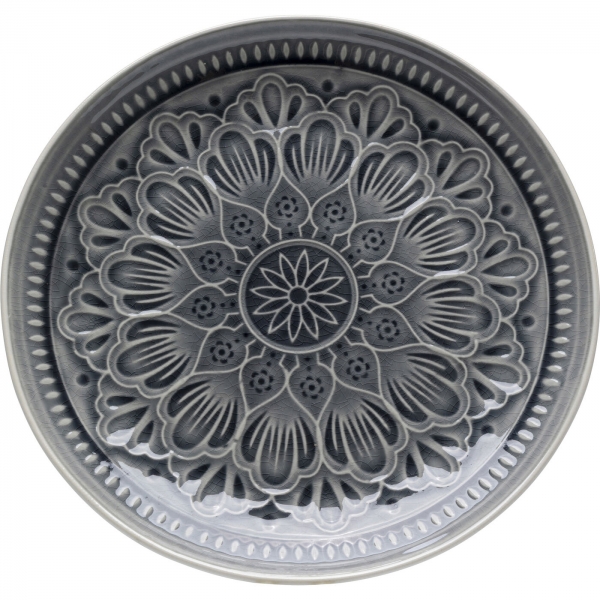 KARE Design Talíř Sicilia Mandala - šedý, Ø27cm