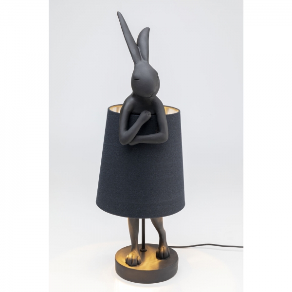 KARE Design Stolní lampa Animal Rabbit - matná černá, 68cm