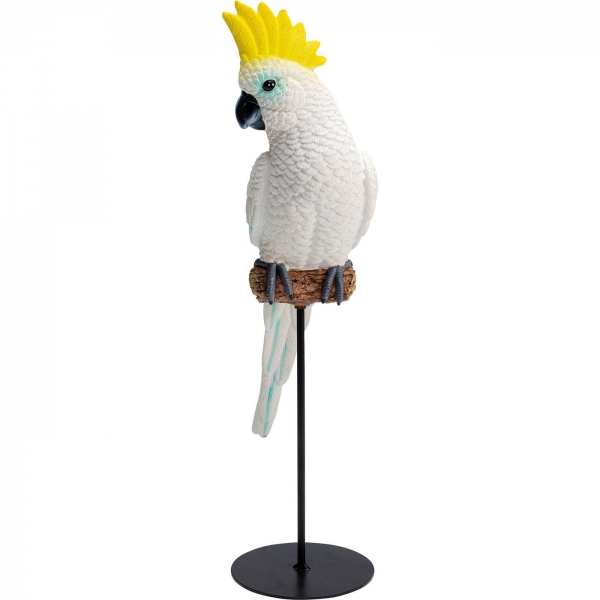 KARE Design Soška Papoušek Cockatoo - bílý, 38cm