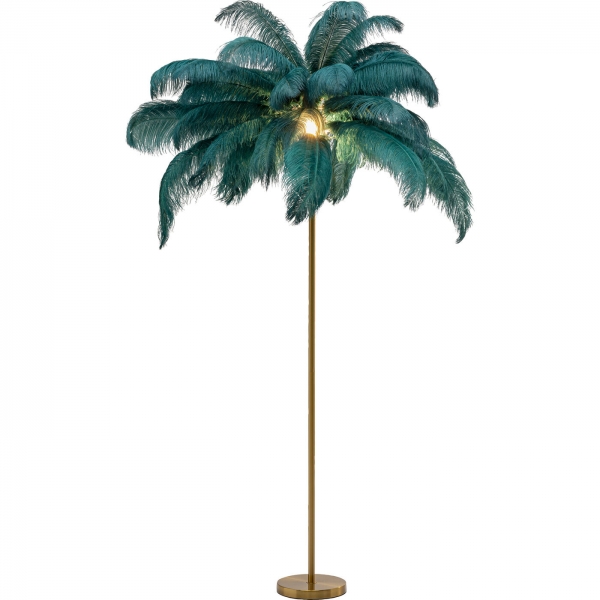 KARE Design Stojací lampa Feather Palm - zelená, 165cm