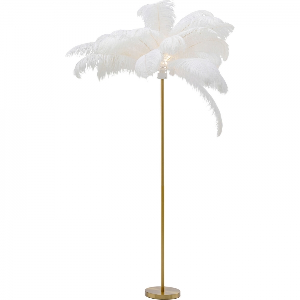 KARE Design Stojací lampa Feather Palm - bílá, 165cm