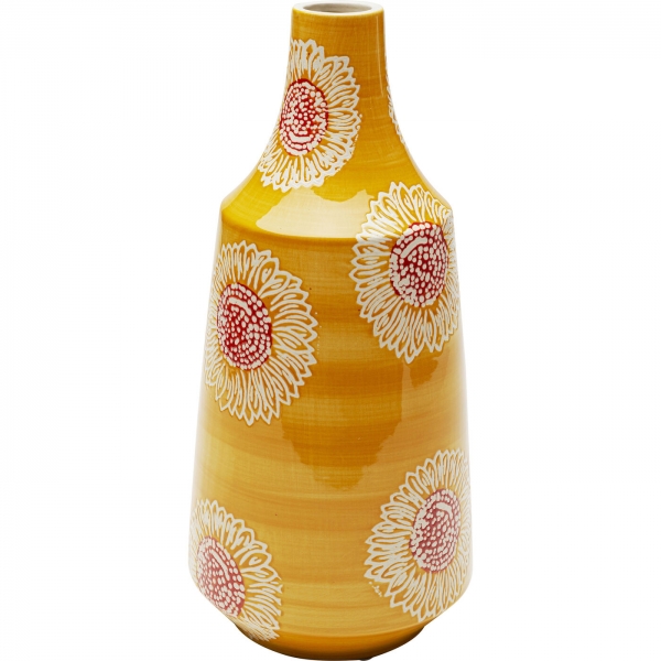 KARE Design Porcelánová váza Big Bloom žlutá 38cm