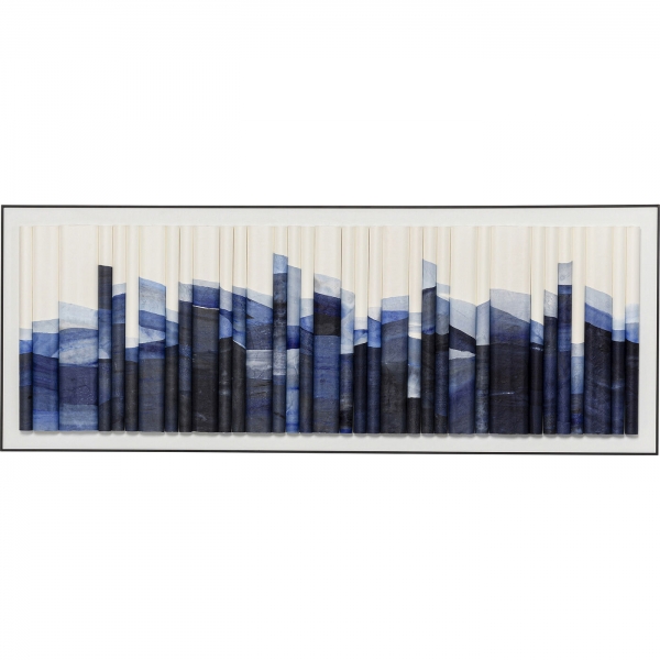 KARE Design Zarámovaný obraz Shadow Skyline Blue 160x60cm