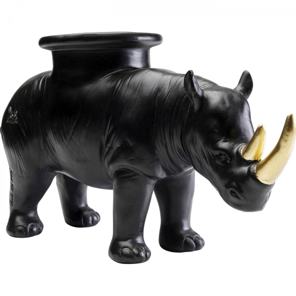 KARE Design Soška Nosorožce svícen - černá, 41 cm