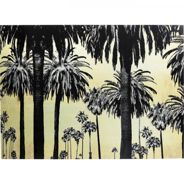 KARE Design Skleněný obraz Metallic Palms 120×180cm