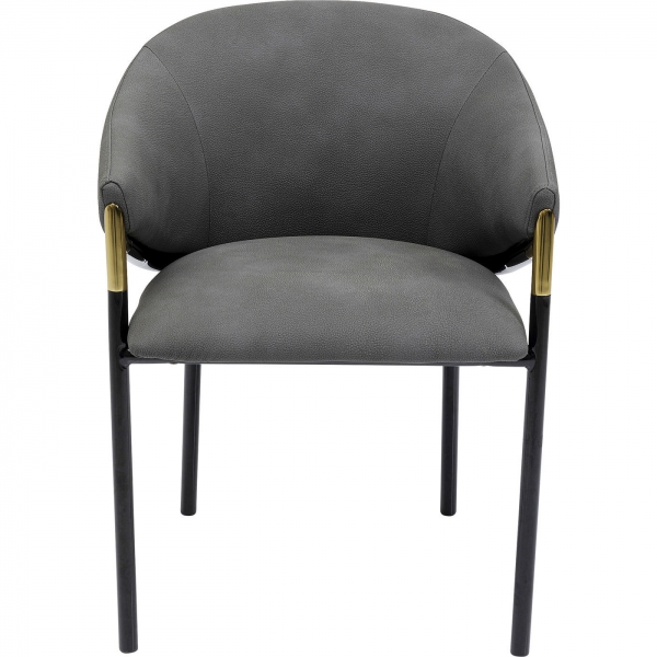 KARE Design Šedá čalouněná židle s područkami Boulevard