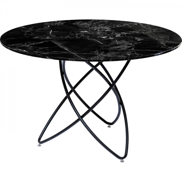 KARE Design Stůl Molekular Black Marble Glass Ø120cm